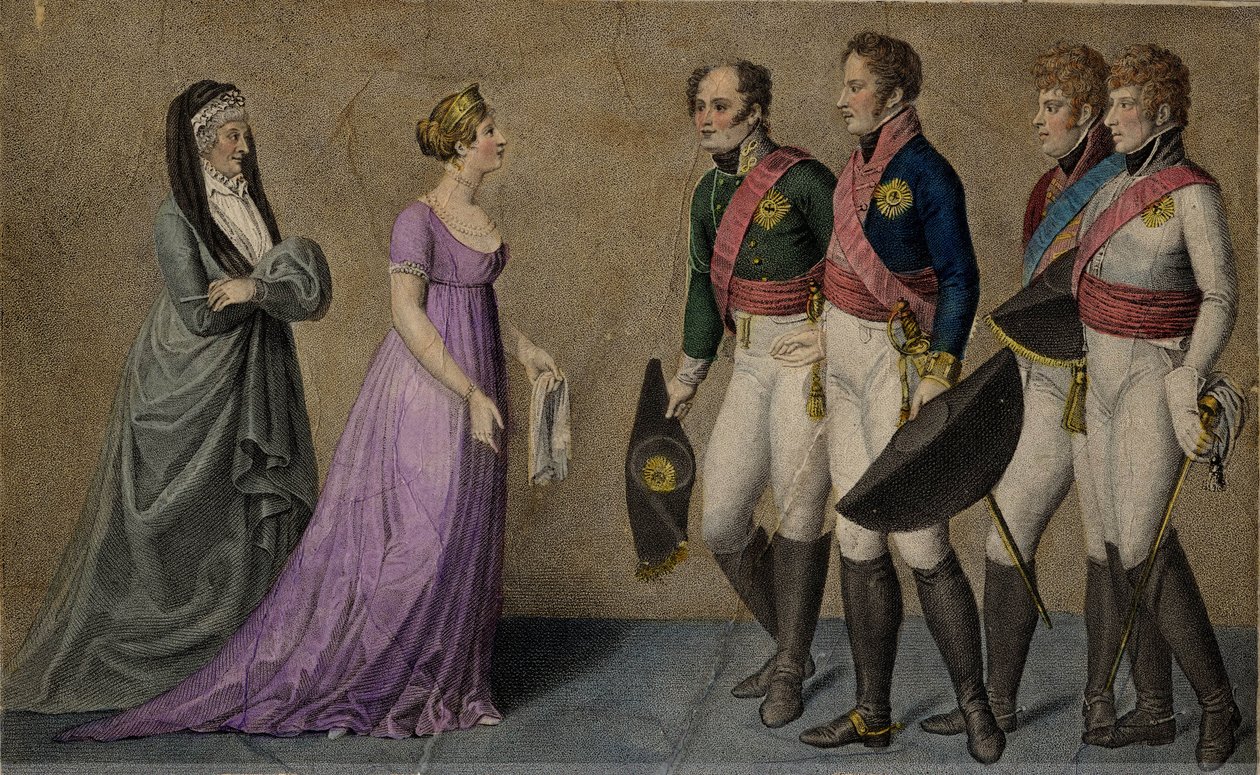Modtagelse af kejser Alexander i Memel af deres majestæter Frederick William og Louisa of Pruss af Unbekannt