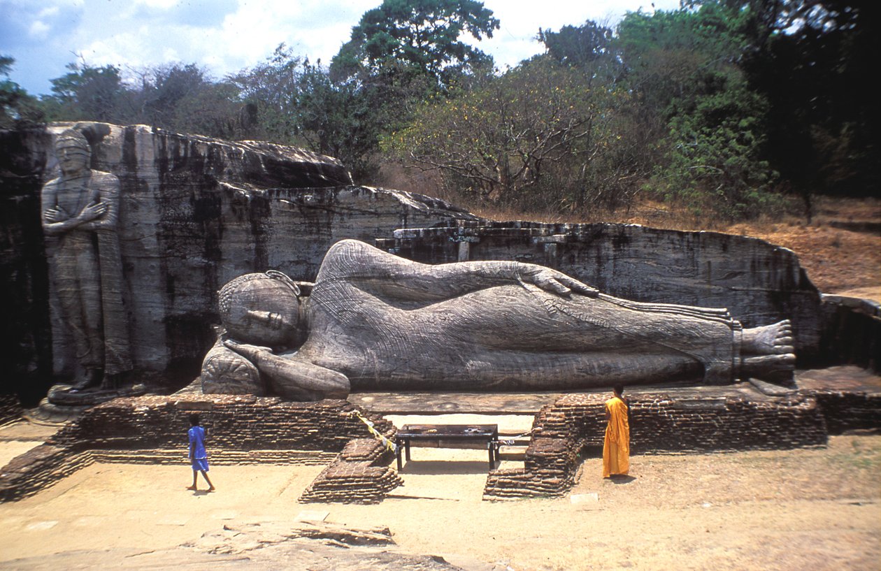 Liggende Buddha, Gal Vihare, Sri Lanka af Unbekannt
