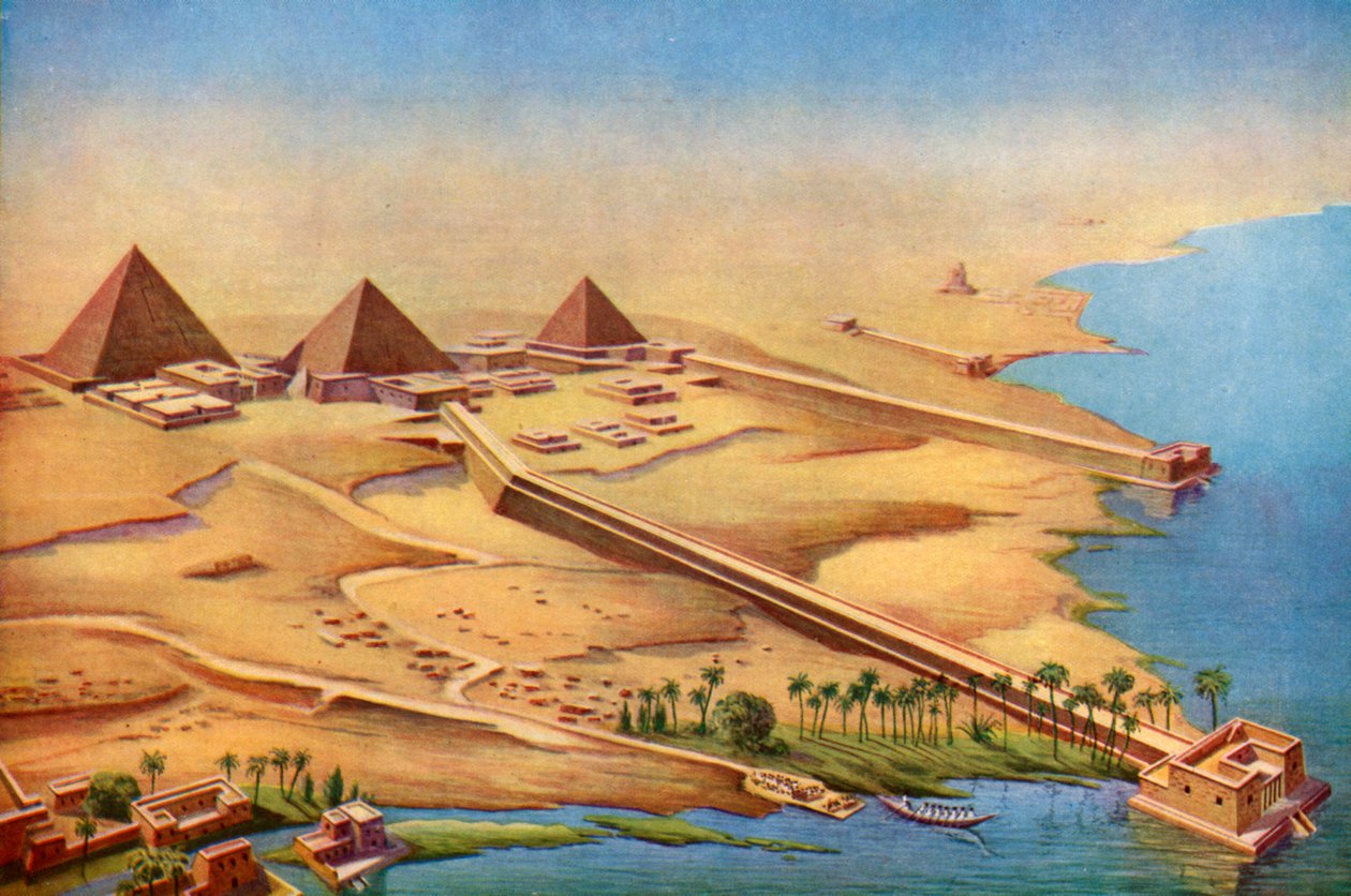 Rekonstruktion af de tre pyramider ved Abusir med deres templer og tilgange, 1933-1934 af Unbekannt