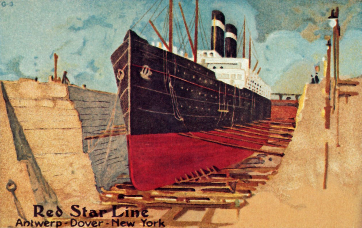 Red Star liner i tørdok til reparation, c1905. af Unbekannt
