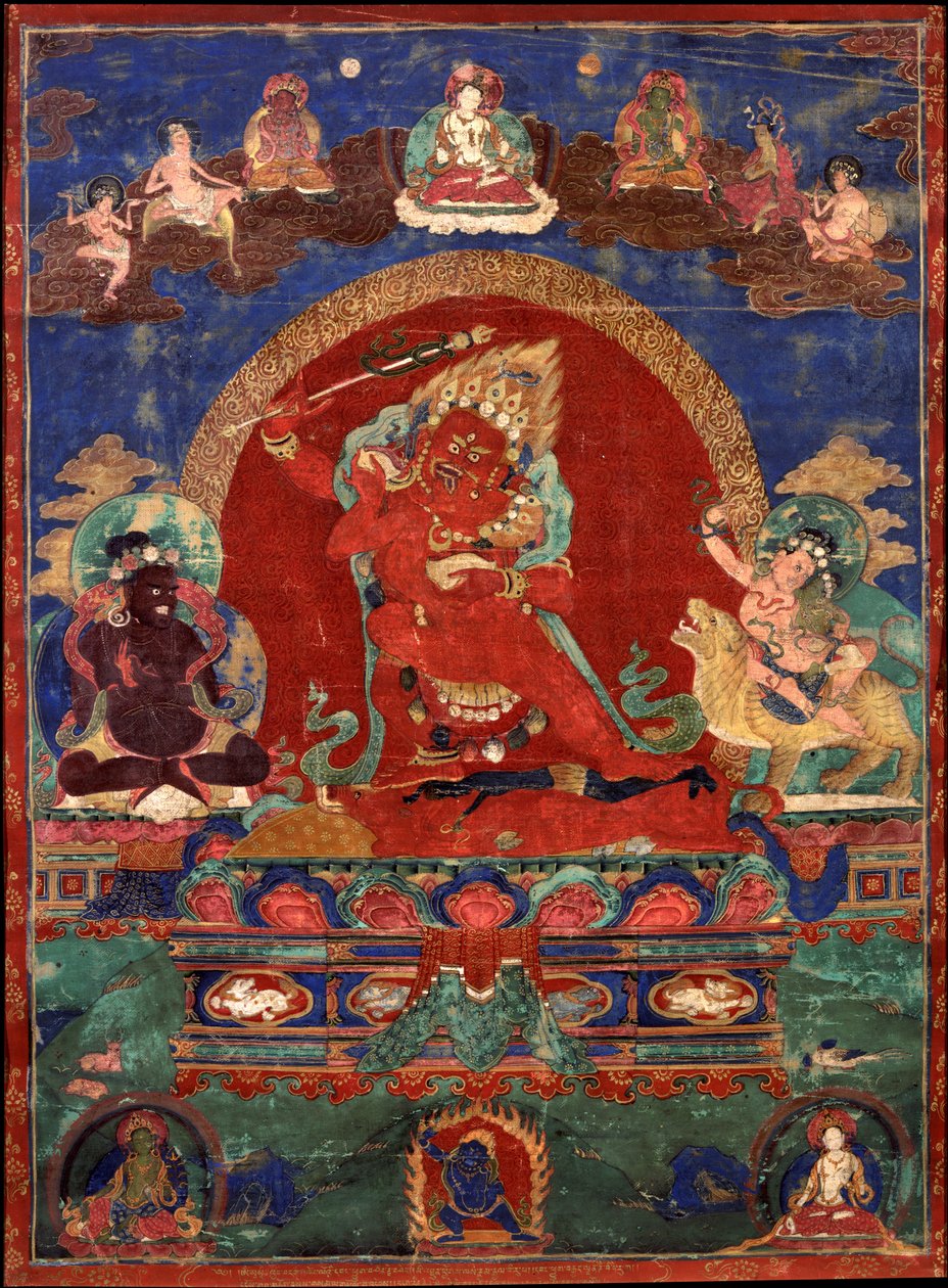 Red Yamari Falancade B Virupa & Dombi Heruka af Unbekannt