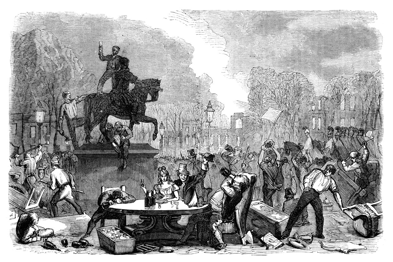 Reformoptøjer på Queens Square, Bristol, 1831 c1895 af Unbekannt