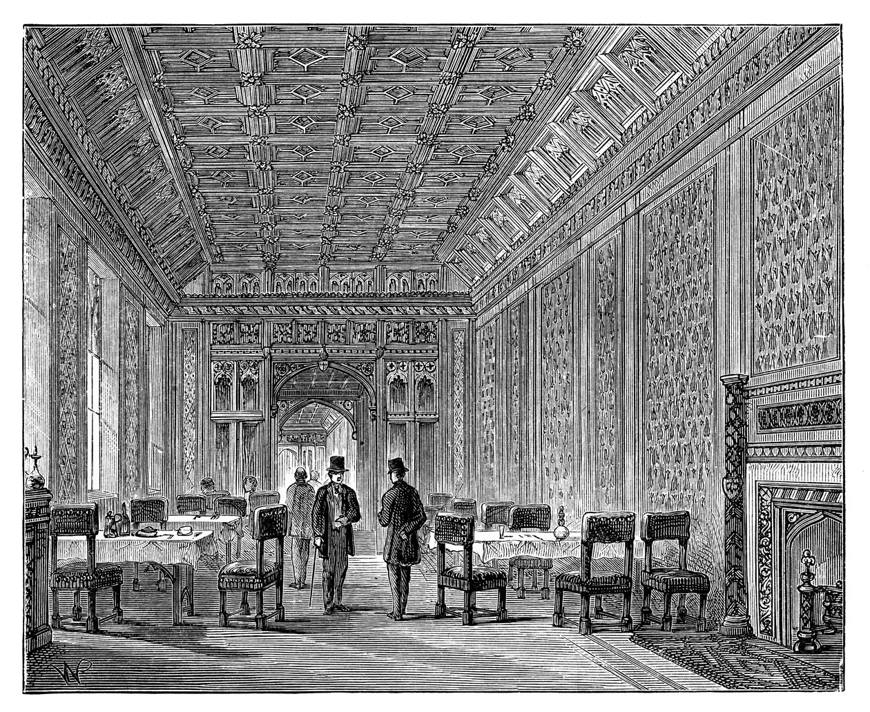 Refreshment Room, House of Lords, Palace of Westminster, London, c1888 af Unbekannt