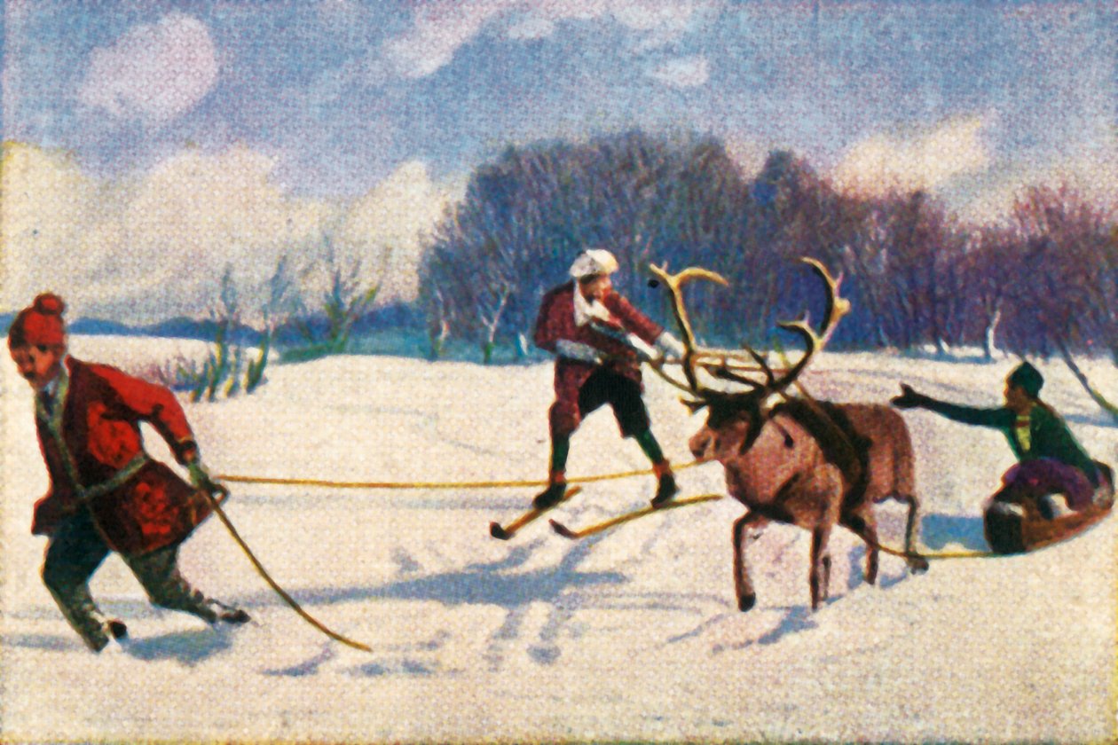 Renslædetur i Sverige, c1928. af Unbekannt