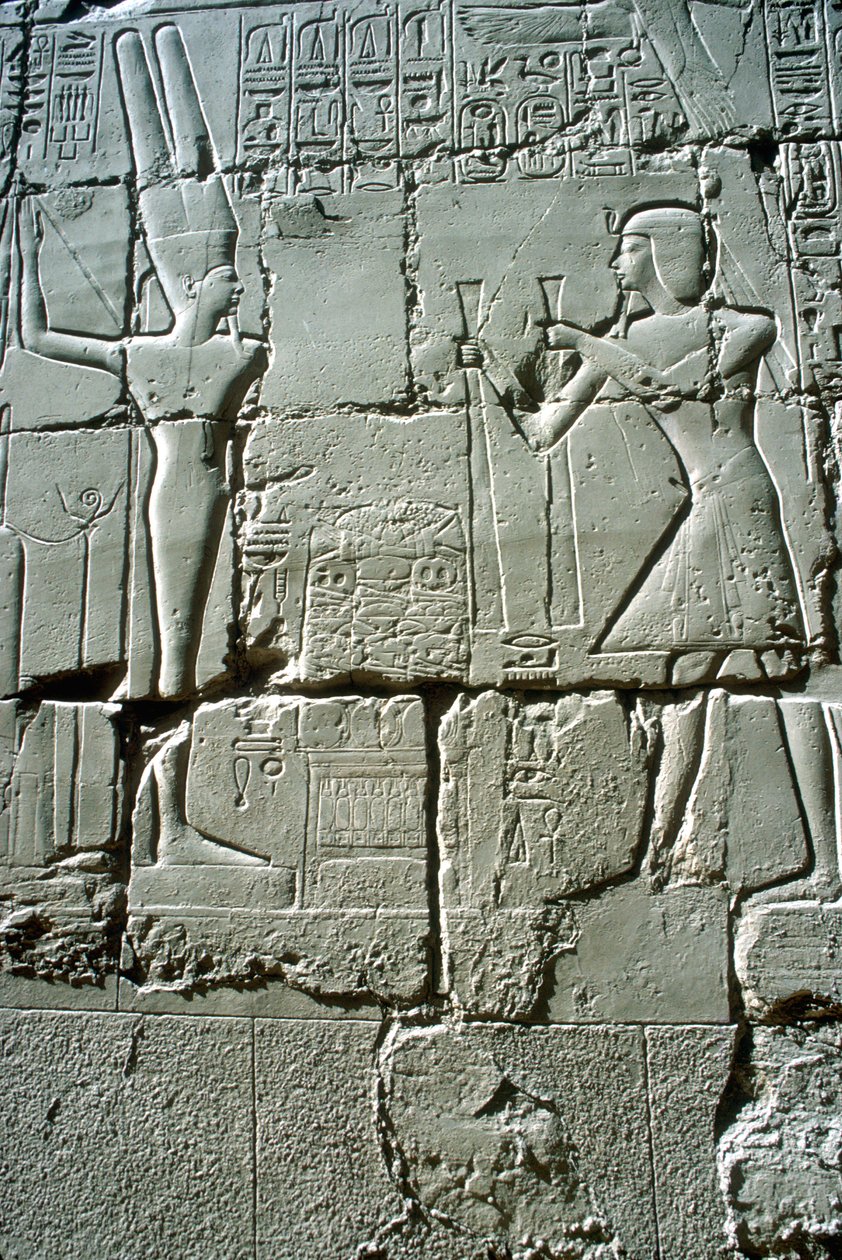 Relief af Ramses II-offer til frugtbarhedsguden Min, Amuntemplet, Karnak, Egypten af Unbekannt