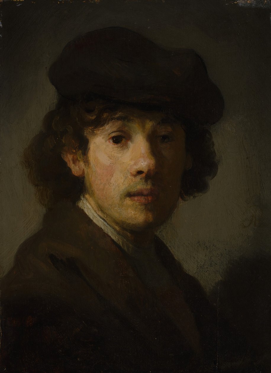 Rembrandt 1606-1669 som ung mand. af Unbekannt