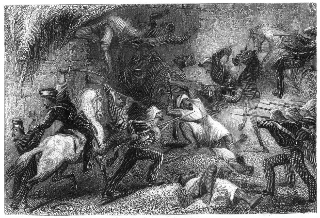 Afvisning af en sortie fra Delhi, 1857, c1860 af Unbekannt