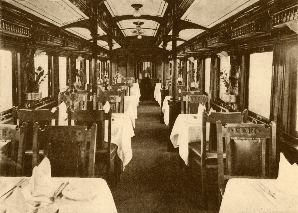 Restaurantvogn på et langdistancetog, sydafrikanske jernbaner, 1930. af Unbekannt