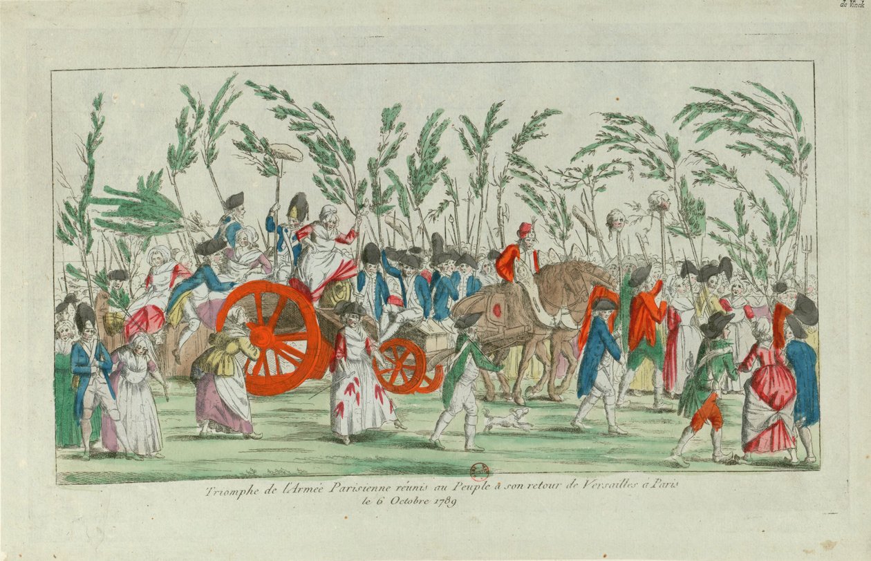 Hjemvendt fra oktobermarchen til Versailles, 1789, 1789. af Unbekannt
