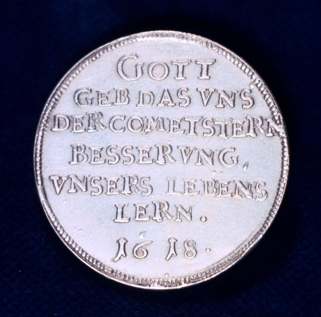 Bagsiden af en medalje til minde om den strålende komet fra november 1618 af Unbekannt