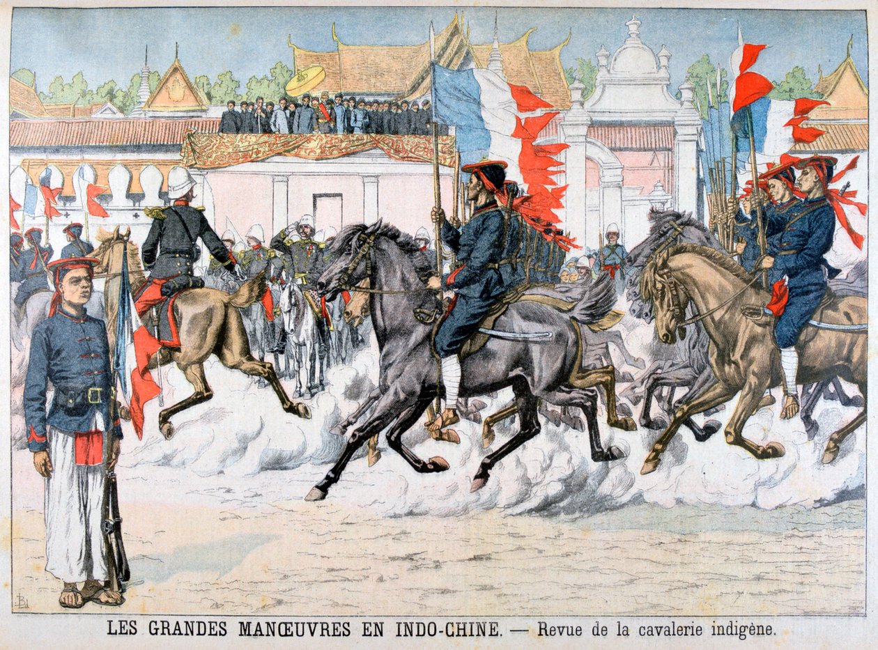 Gennemgang af det oprindelige kavaleri, Fransk Indokina, 1903 af Unbekannt