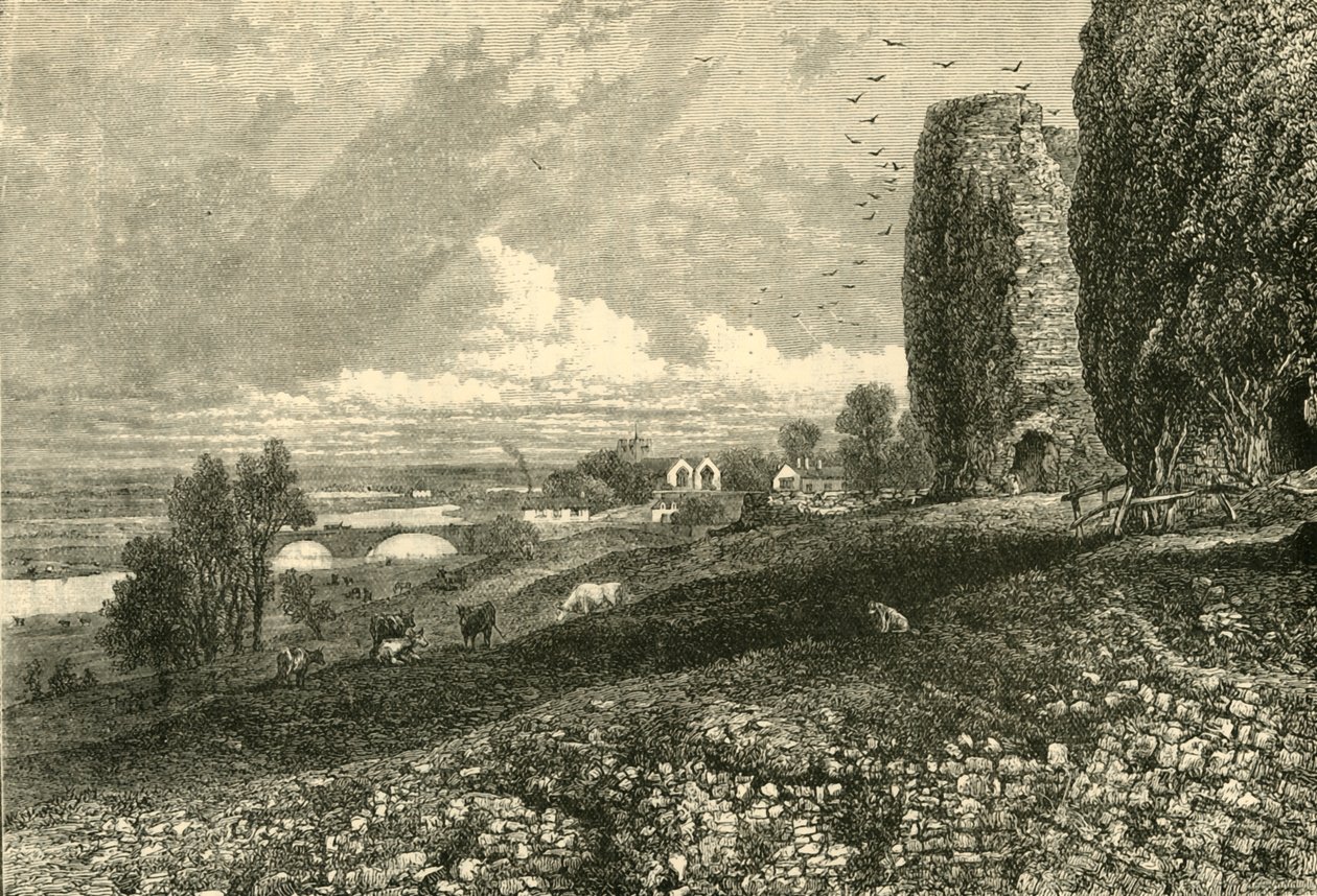 Rhuddlan Slot og Marshes, 1898. af Unbekannt