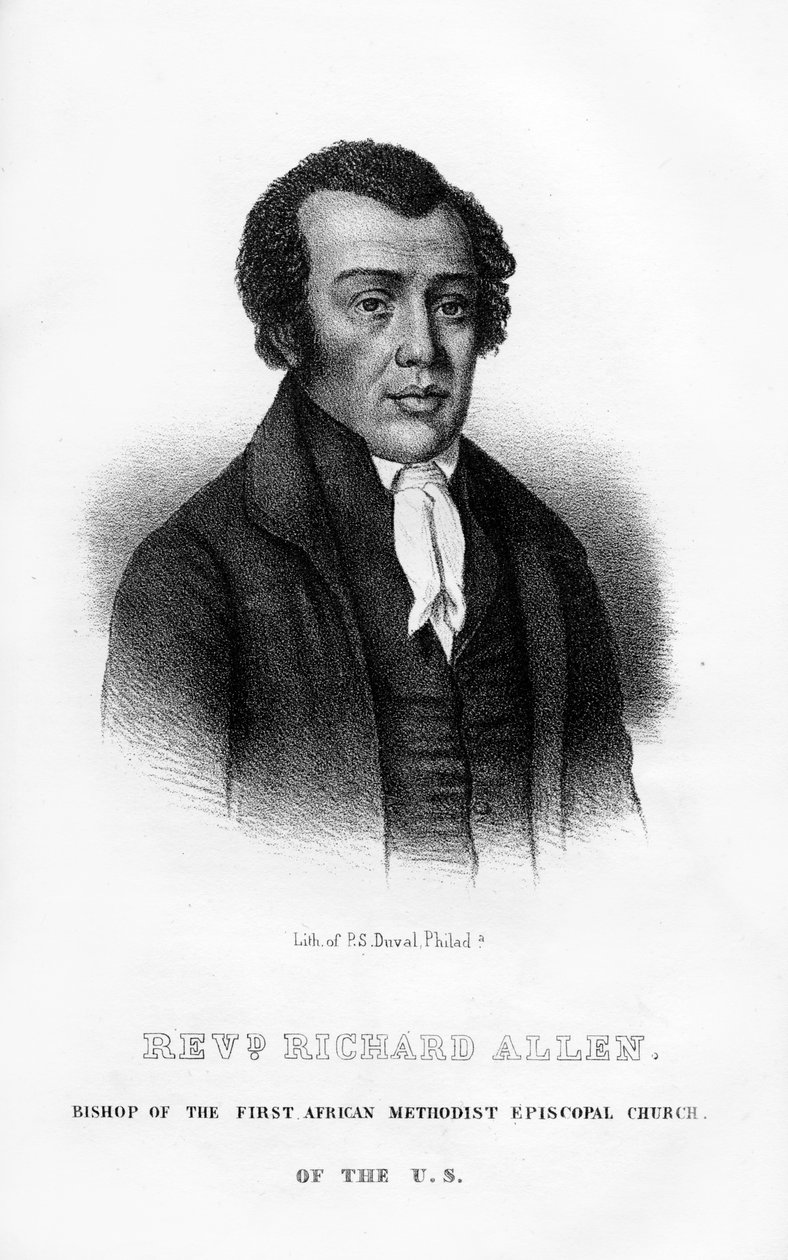 Richard Allen, afroamerikansk grundlægger af African Methodist Episcopal Church, 1854 af Unbekannt