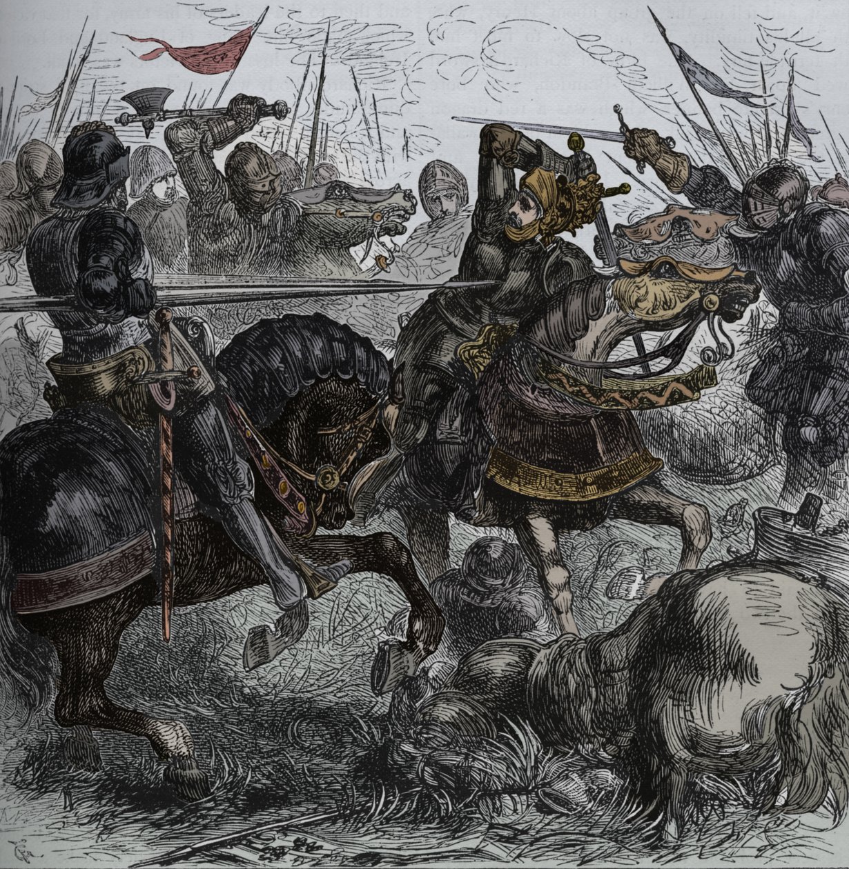 Richard III i Bosworth, 22. august 1485, c1880 af Unbekannt