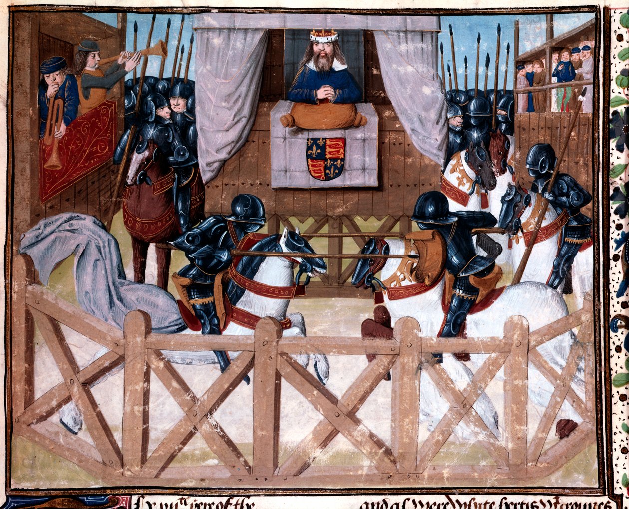 Richard II, konge af England, præsiderer ved en turnering, 1377-1379 15. århundrede af Unbekannt
