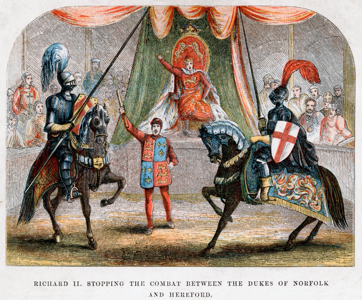 Richard II stoppede kampen mellem hertugerne af Norfolk og Hereford, 1398 af Unbekannt