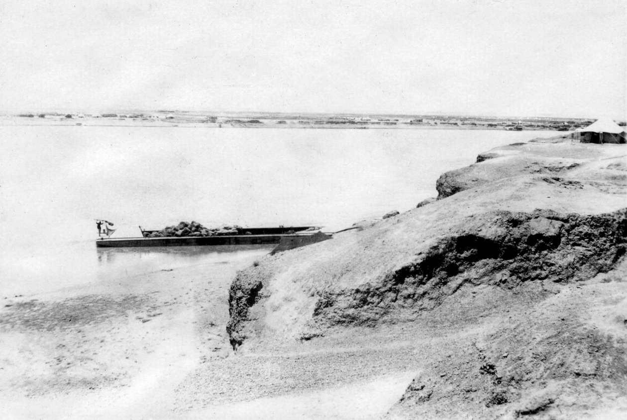 Højre bred af Tigris-floden og Samarra, Mesopotamien, 1918 af Unbekannt