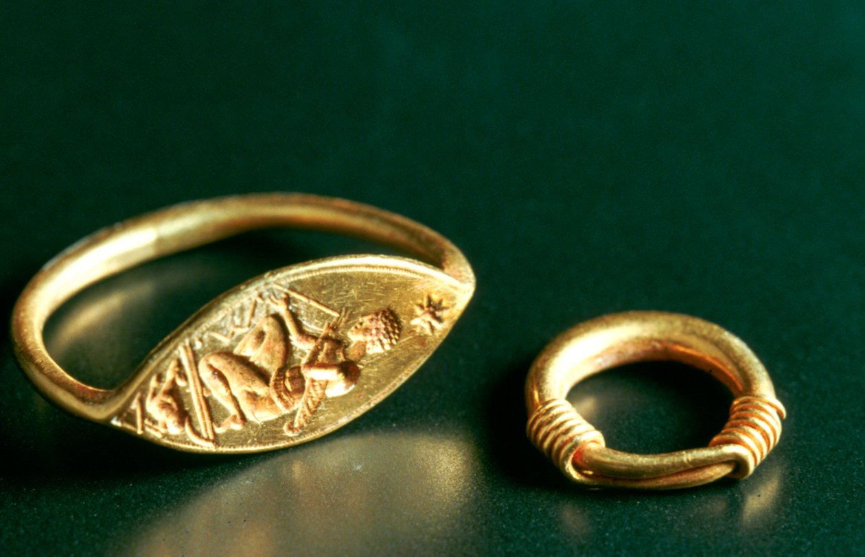 Ring med inskription, smykker, Tunesien, c3rd-4th Century af Unbekannt