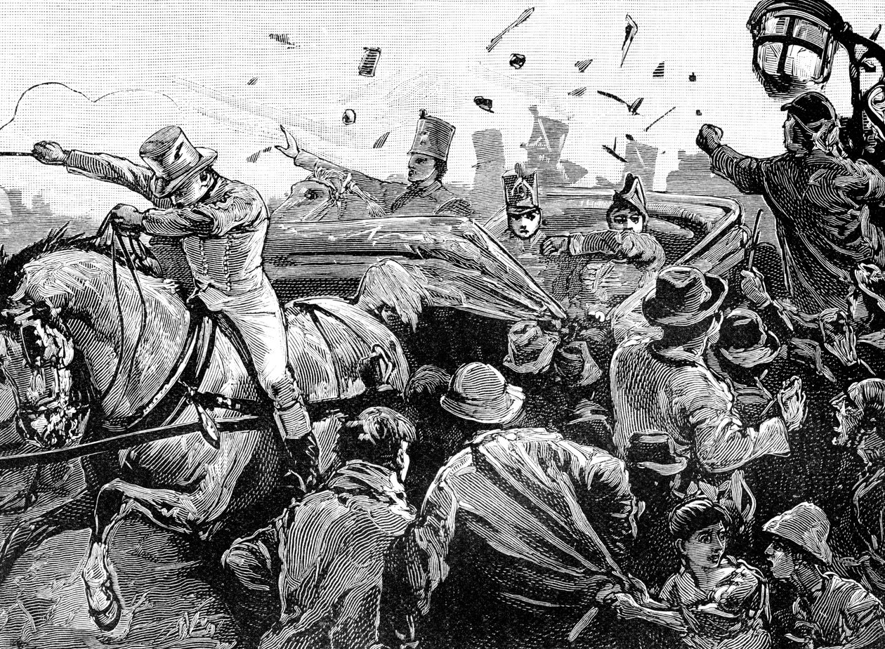 Optøjer i Montreal, Canada, 1849, 1900 af Unbekannt