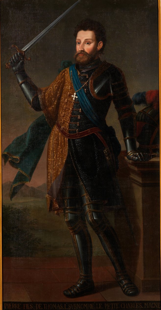 Riratto di Pietro III Fransk: Oliemaleri fra det 18. århundrede, forestillende Peter II af Savoyen, bevaret i det kongelige palads i Venaria Reale af Unbekannt