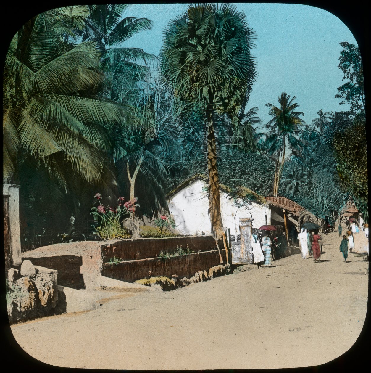 Vej fra Colombo til Galle, Colombo, Ceylon, slutningen af det 19. eller begyndelsen af det 20. århundrede af Unbekannt