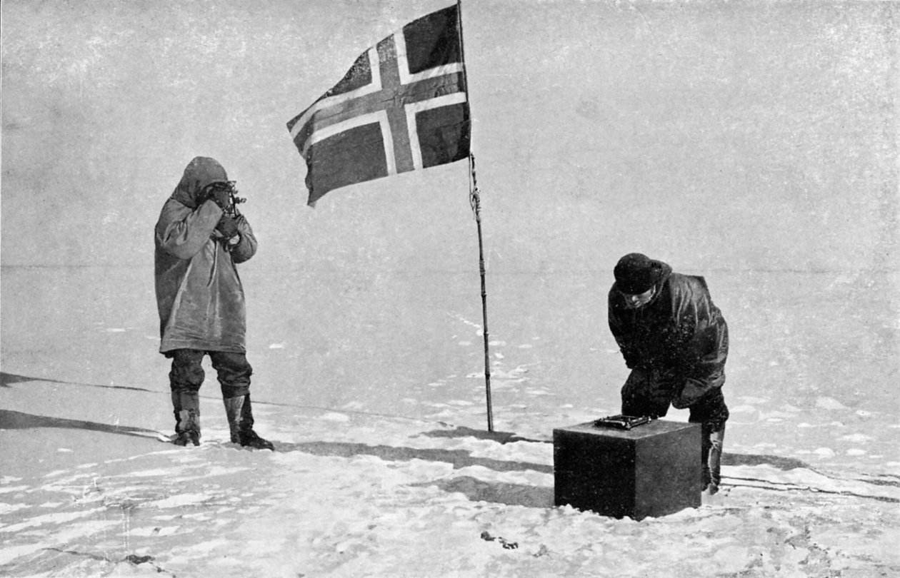 Roald Engelbrecht Gravning Amundsen 1872-1928, Norwegian explorer, at the South Pole, 1911 af Unbekannt