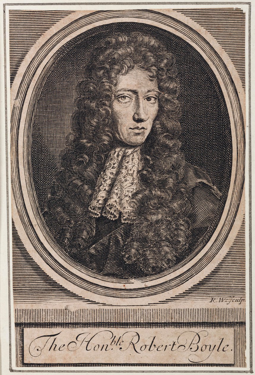 Robert Boyle, irsk fysiker og kemiker, c 1680 af Unbekannt
