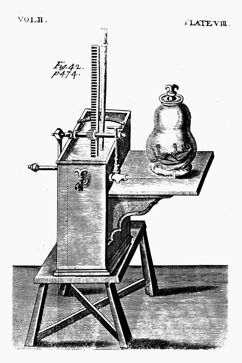 Robert Boyles anden luftpumpe, c1660 1725 af Unbekannt