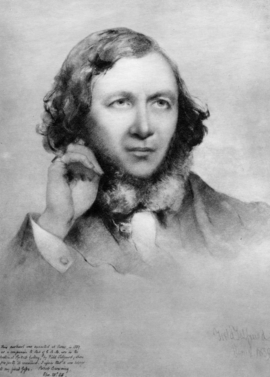 Robert Browning, britisk digter, 1859 af Unbekannt