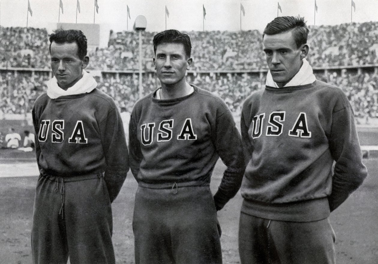 Robert Clark, Glenn Morris, John Parker, amerikanske decatleter, OL i Berlin, 1936 af Unbekannt