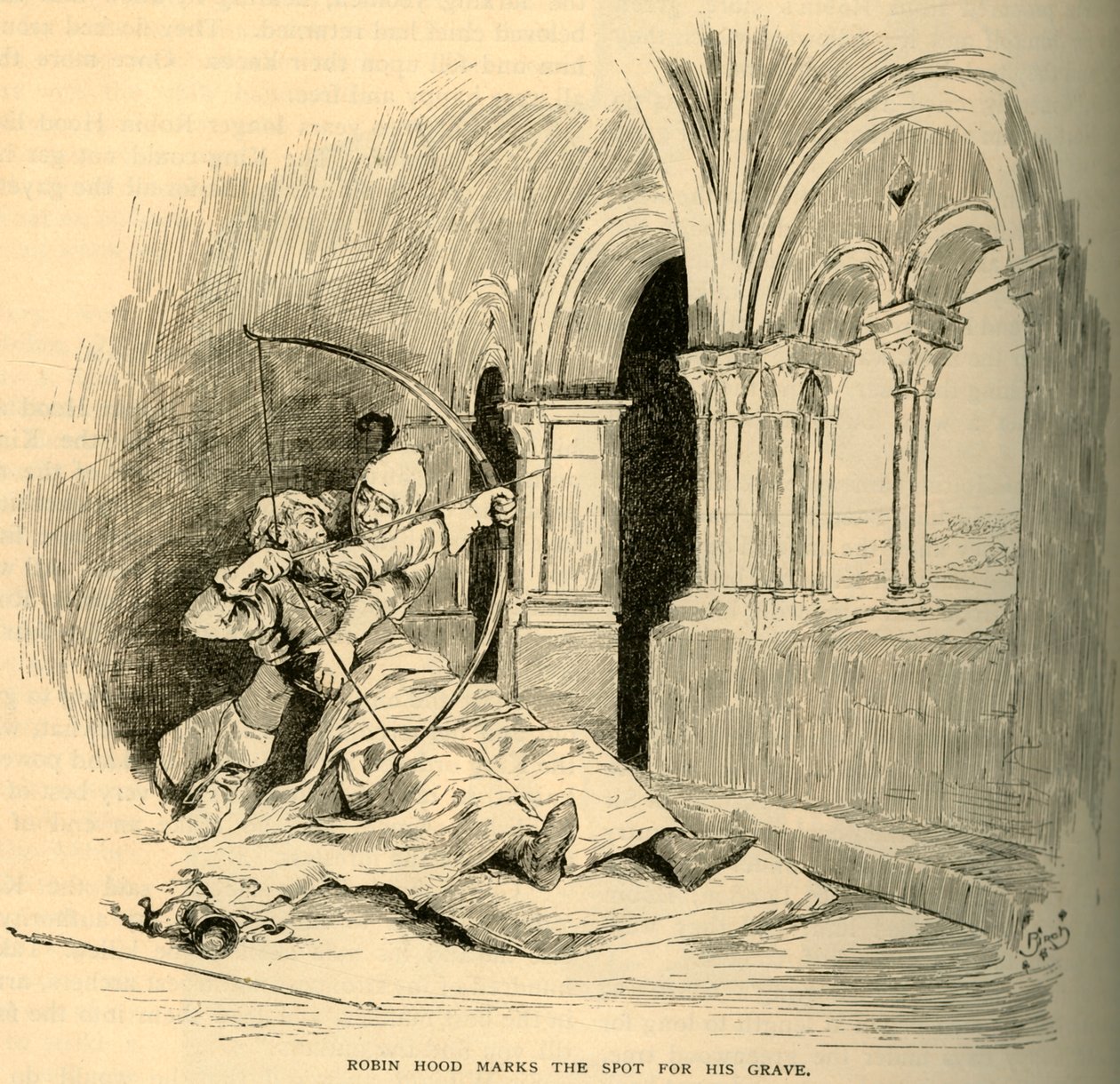 Robin Hood markerer stedet for sin grav, 1883. af Unbekannt