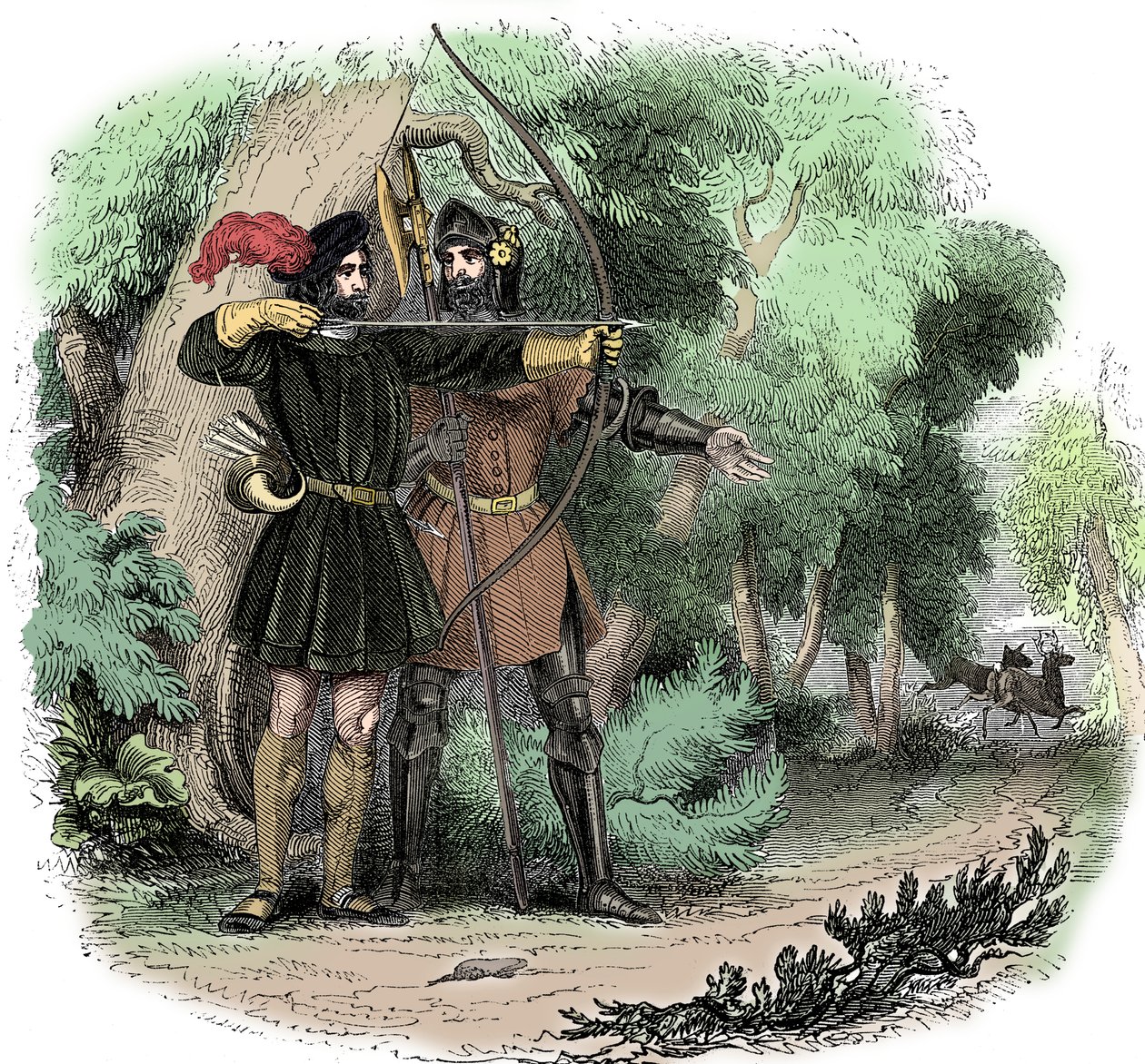 Robin Hood, legendarisk engelsk folkehelt og fredløs og forkæmper for de fattige, tidligt i det 19. århundrede af Unbekannt
