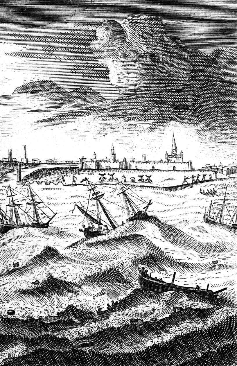 Robinson Crusoe forliste ved Yarmouth, c1719 af Unbekannt