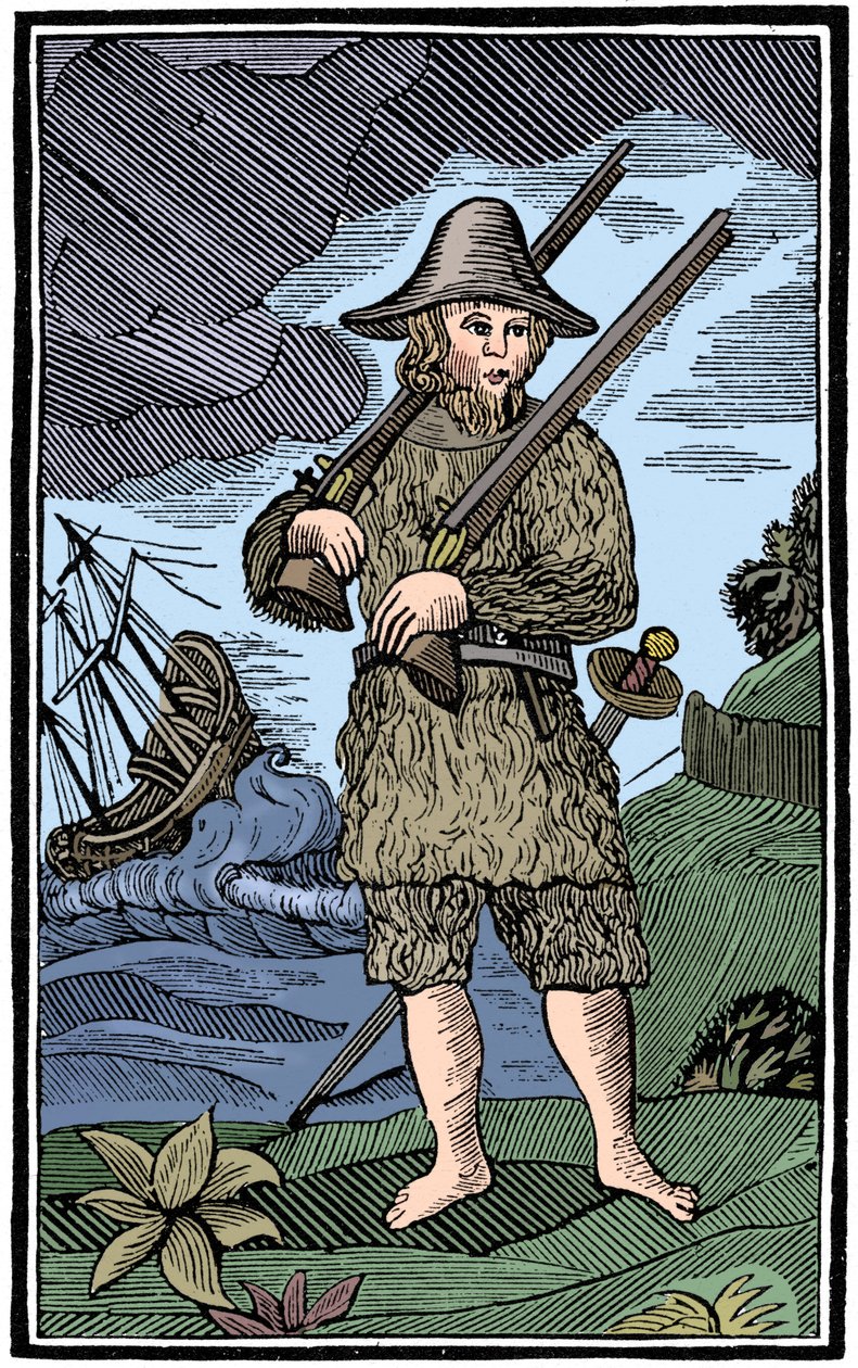 Robinson Crusoe, kapbogsklip, 1700-tallet 1964 af Unbekannt