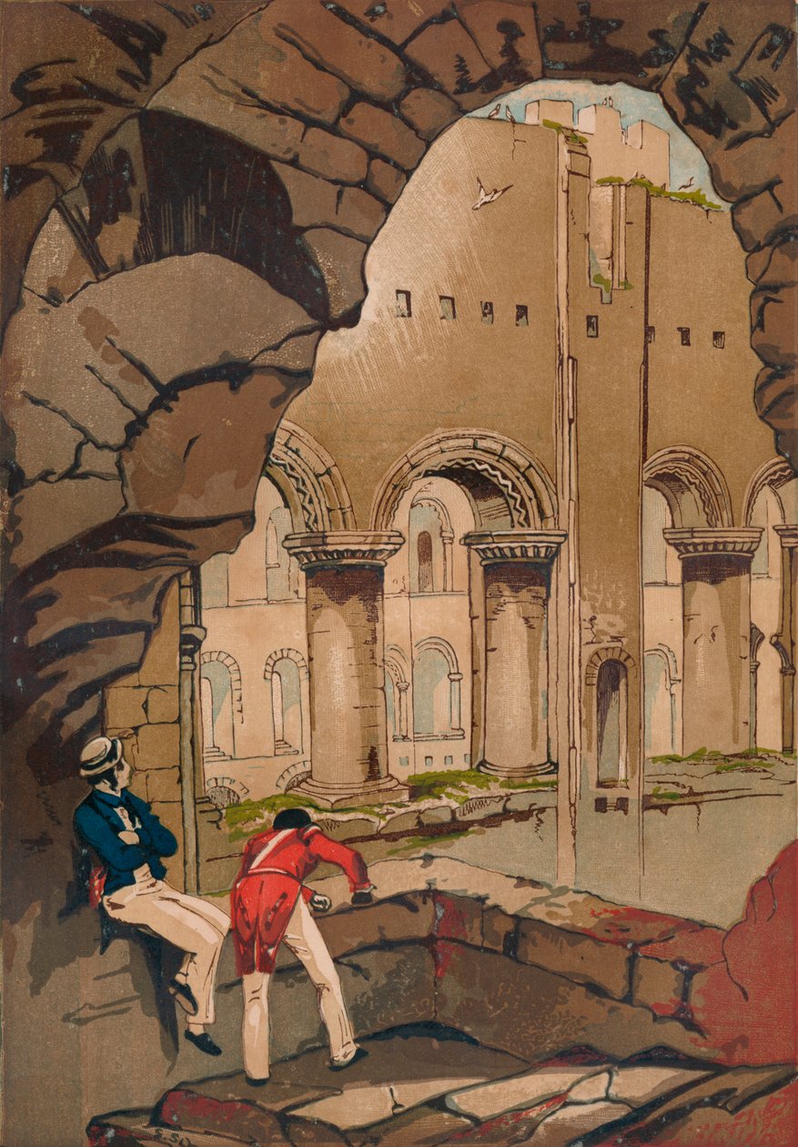 Rochester Castle. - Interiør, c1845, 1864 af Unbekannt