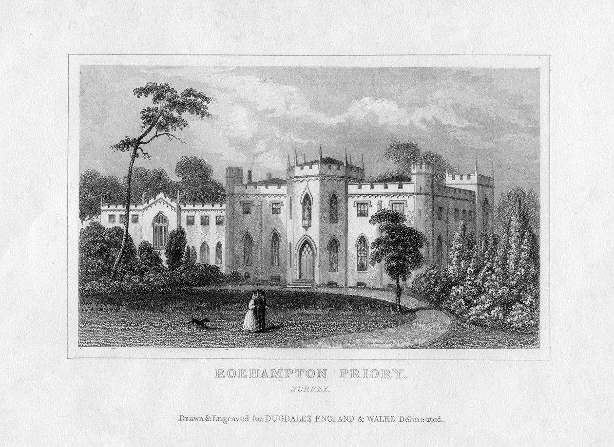 Roehampton Priory, Surrey, midten af det 19. århundrede af Unbekannt