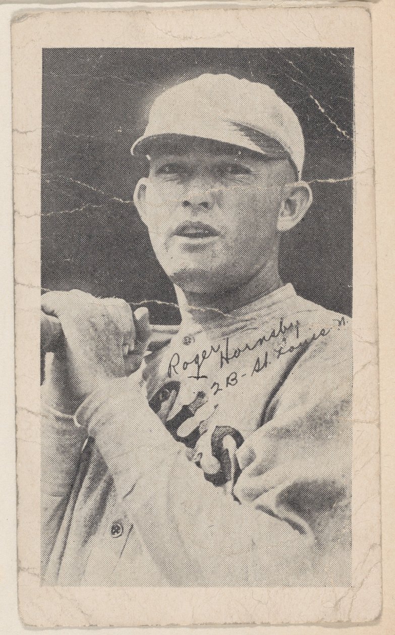 Rogers Hornsby, 2 B - St. Louis N., fra baseball-strimmelkort W575-2, ca. 1921-22. af Unbekannt