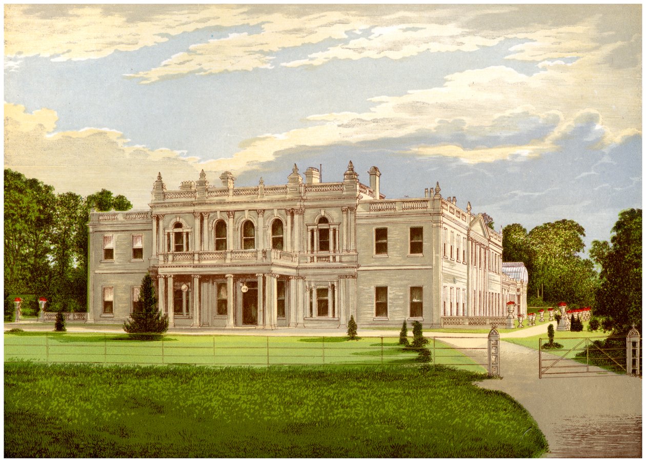 Rolleston Hall, Staffordshire, hjemsted for Baronet Mosley, c1880 af Unbekannt