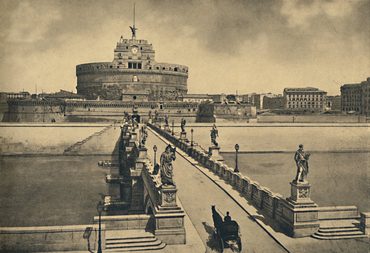 Roma - Broen og slottet i St. Angelo, 1910 af Unbekannt