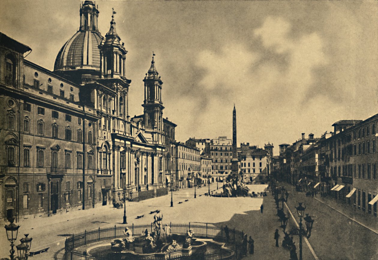Roma - Circo Agonale - St. Agnes Kirke - Fontainer af Bernini, 1910 af Unbekannt