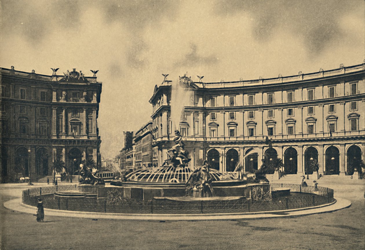 Roma - Esedra-pladsen og Naiades-fontænen, 1910 af Unbekannt