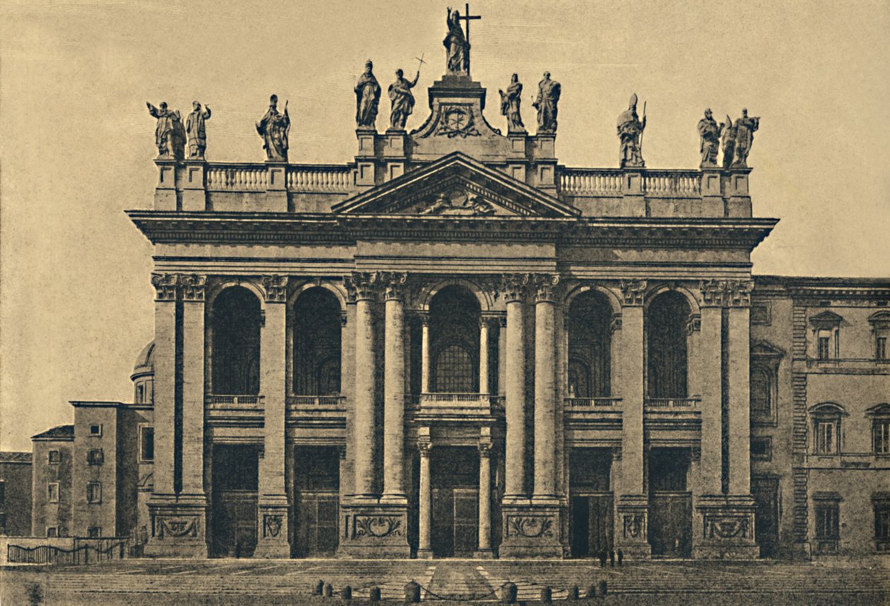 Roma - Facaden af basilikaen St. John Lateran Ales. Galilei, 1734, 1910 af Unbekannt