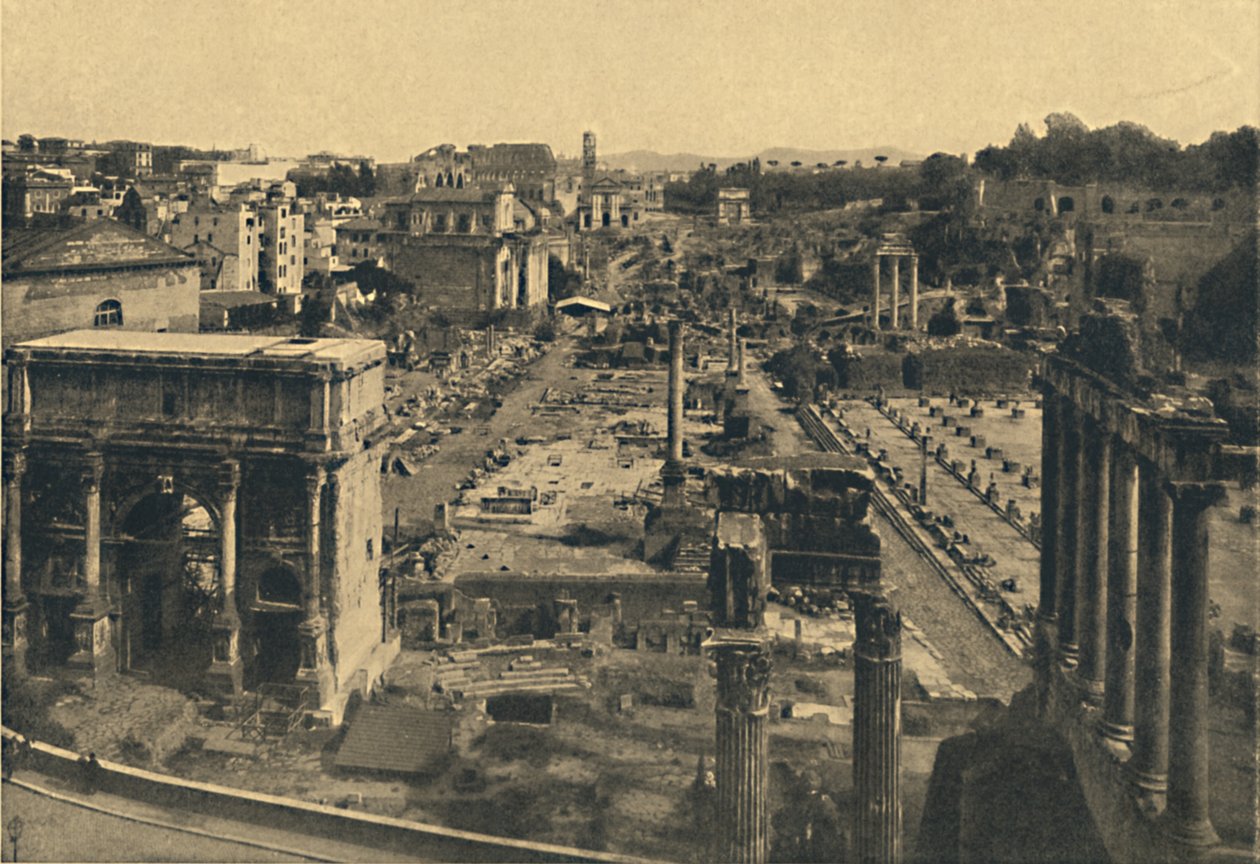 Roma - Generelt syn på Forum Romanum, 1910. af Unbekannt