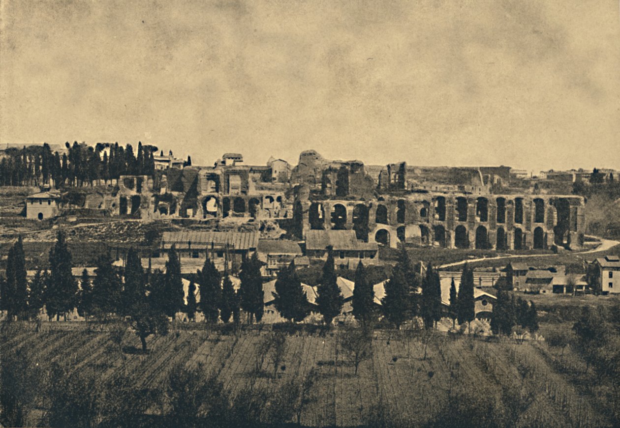 Roma - Store rester af underbygningerne af Septimius Severus palads, 1910. af Unbekannt