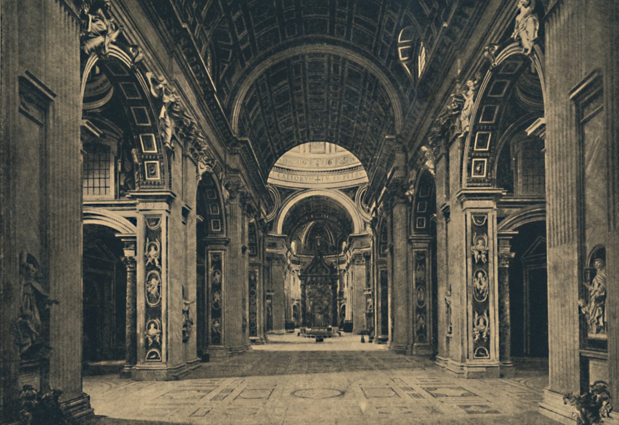 Roma - Interiør af Basilica of S. Peter, 1910. af Unbekannt