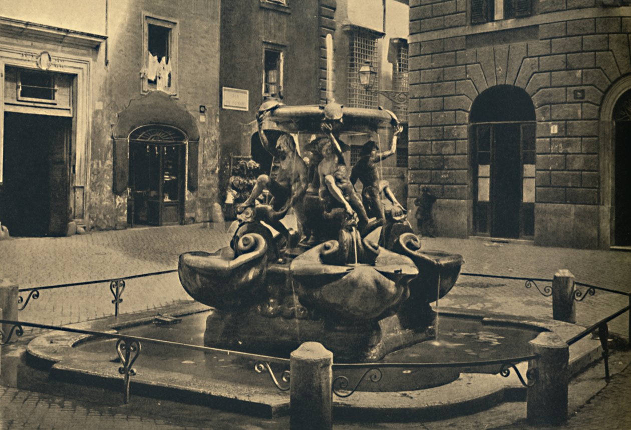 Rom - Mattei-pladsen. - Skildpaddernes springvand. Landini og Della Porta 1585., 1910 af Unbekannt