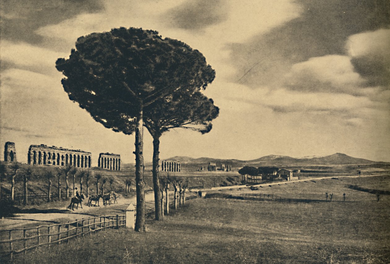 Romaneio Appian Way - Ruinerne af Claudius akvædukt. Alban Hills, 1910 af Unbekannt
