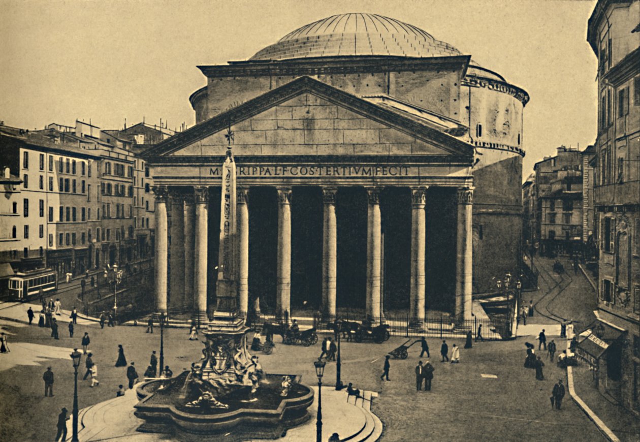 Roma - Pantheon of Agrippa og Fountain of the Rotonda, 1910 af Unbekannt