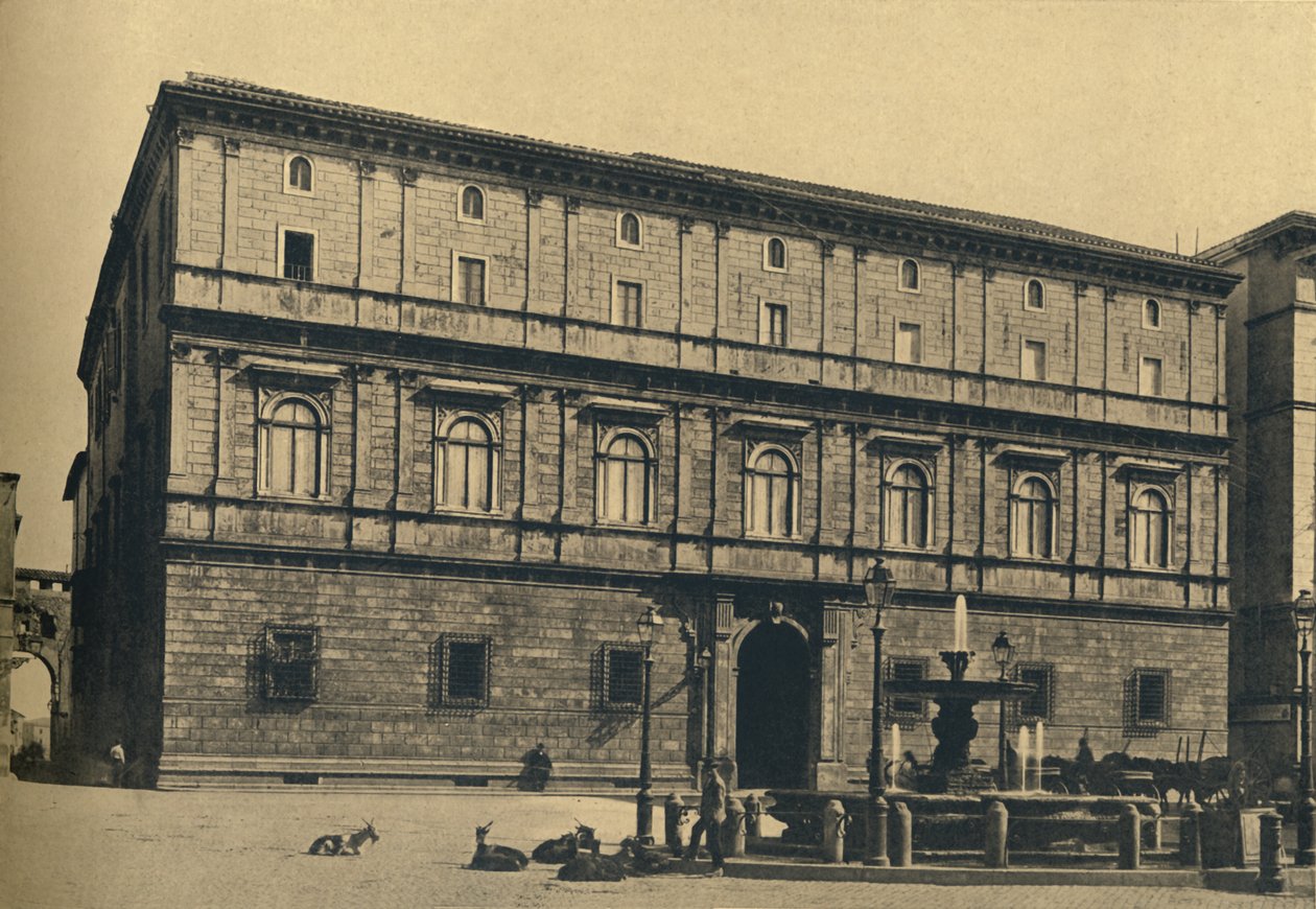 Rom - Piazza Scossacavalli. - Prins Torlonias palads, af Bramante, 1910 af Unbekannt