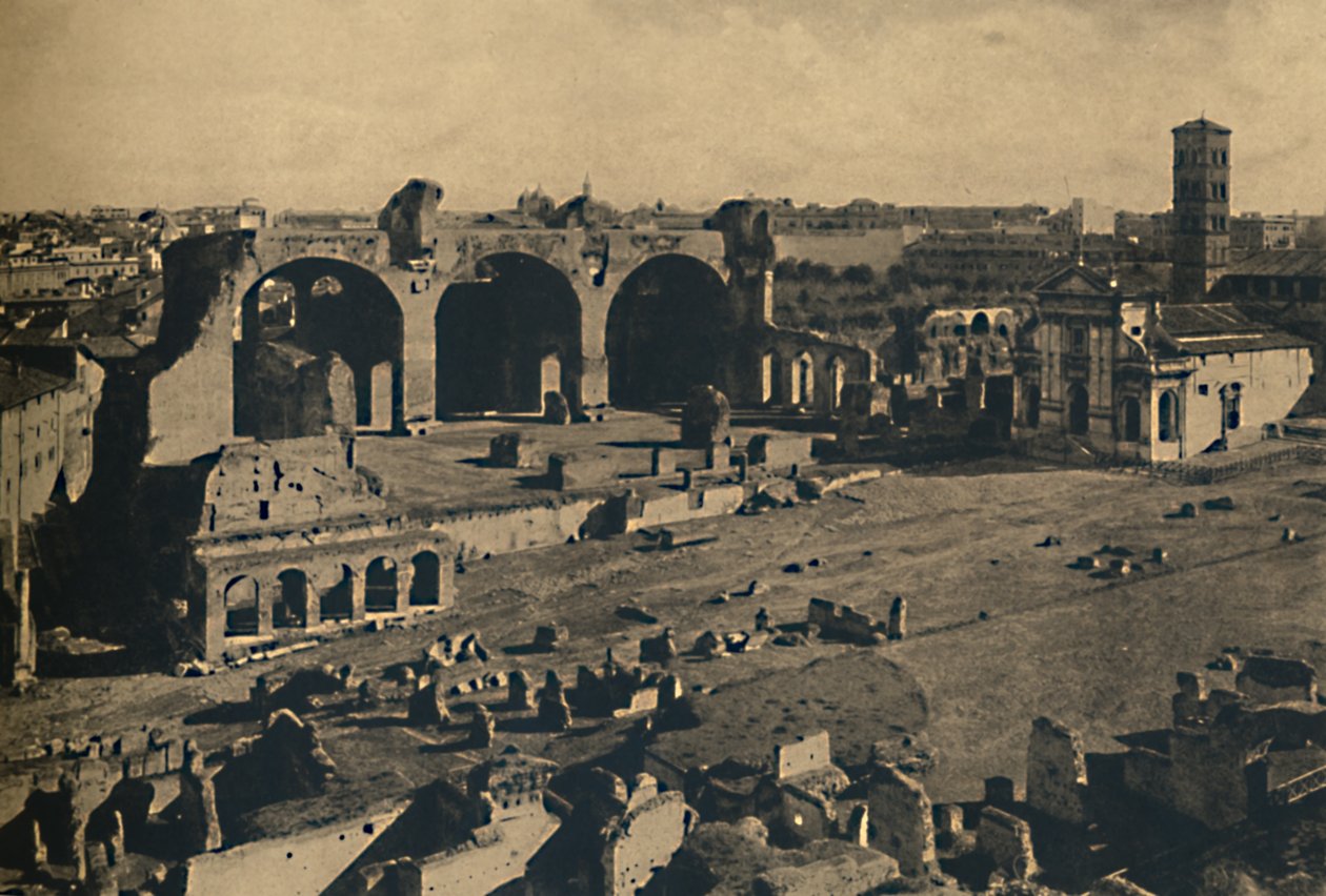 Roma - Forum Romanum - Basilica of Maxentius og kirken S. Francesca Romana, 1910 af Unbekannt